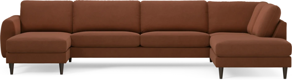 Bridge - 3-sits soffa med schäslong vänster och divan höger - Orange