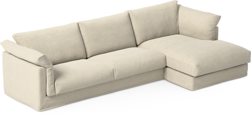 Cherrie klädsel - 3-sits med schäslong höger - Beige