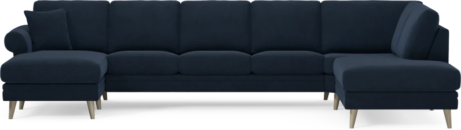 Eden - 3-sits soffa med schäslong vänster och divan höger - Blå