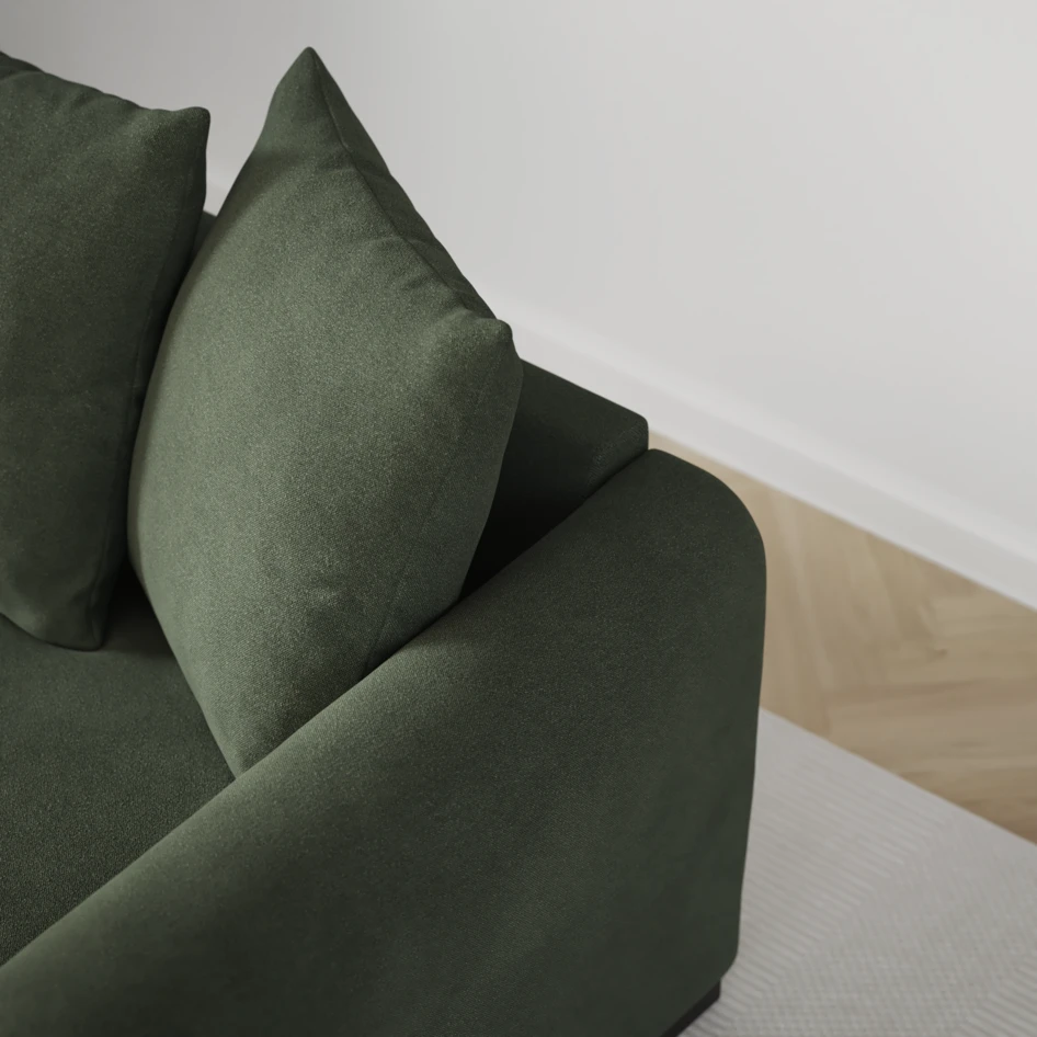 Town - 3-sits soffa med schäslong vänster - Grön
