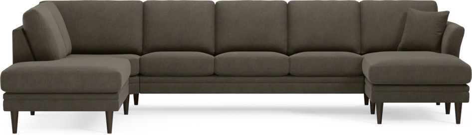 Eden - 3-sits soffa med divan vänster och schäslong höger - Brun
