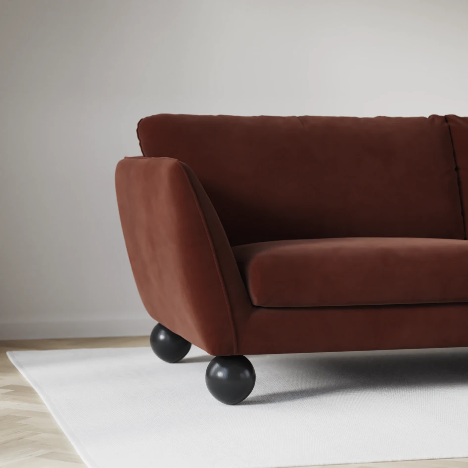 Madison Lux - 3-sits soffa med divan vänster - Orange