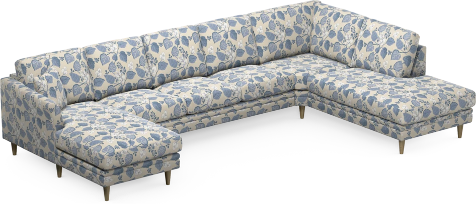 Eden - 3-sits soffa med schäslong vänster och divan höger - Flerfärgad