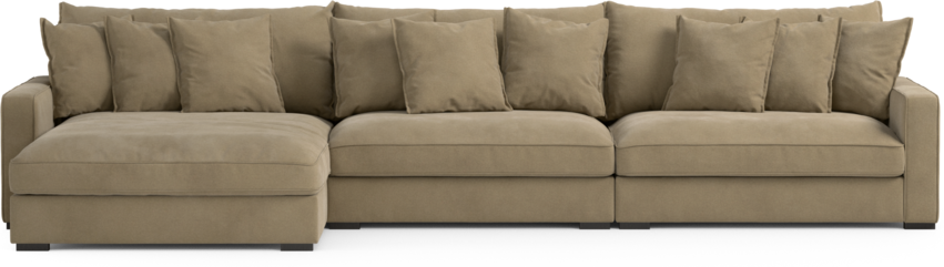 Rossi - 4-sits soffa med schäslong XL vänster - Beige