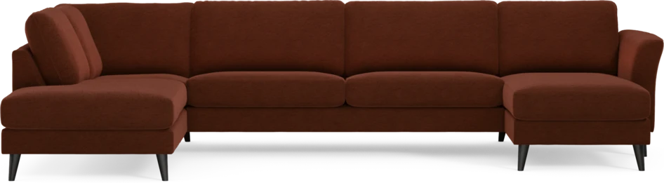 Bridge - 3-sits soffa med divan vänster och schäslong höger - Orange