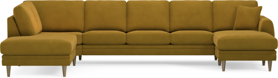 Eden - 3-sits soffa med divan vänster och schäslong höger - Gul
