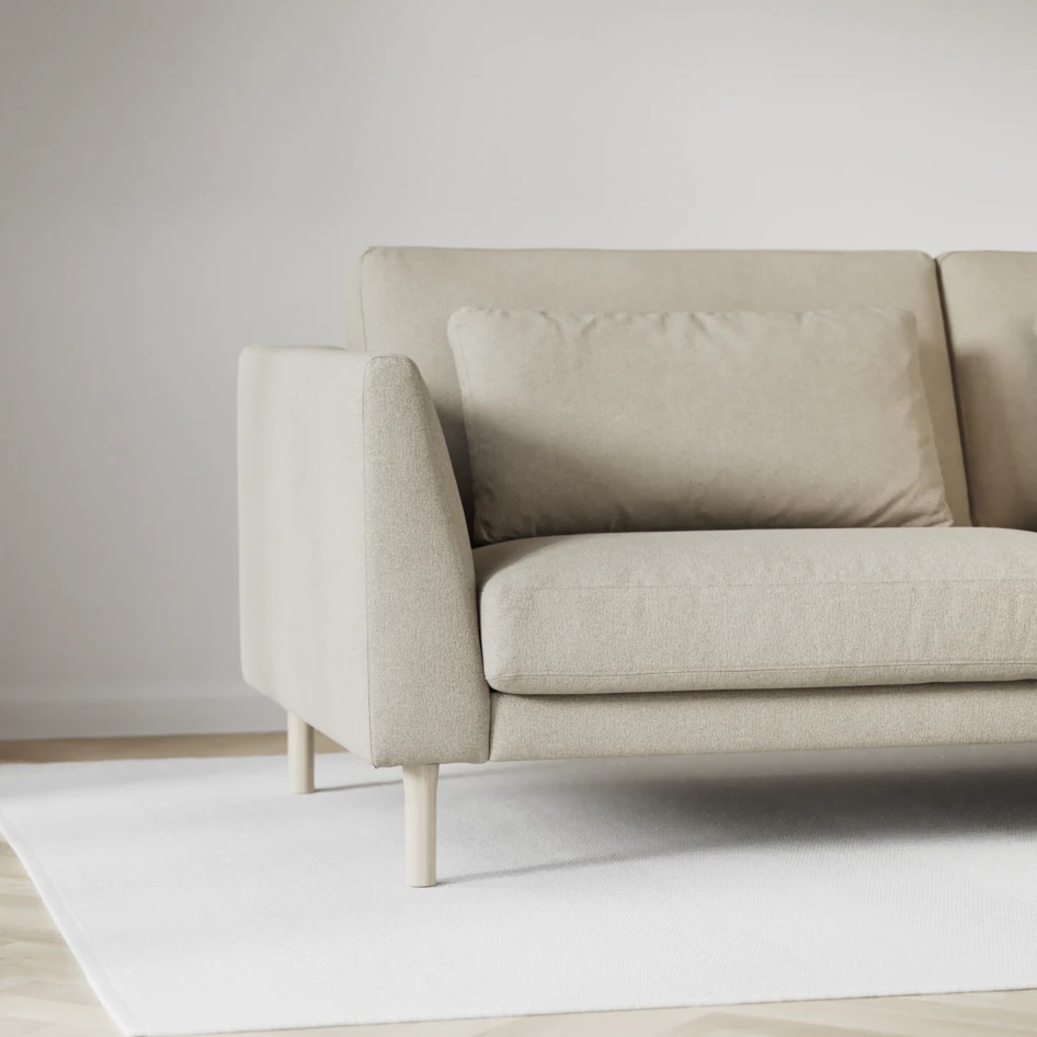 Willow - 3-sits soffa med divan vänster, fast klädsel - Beige
