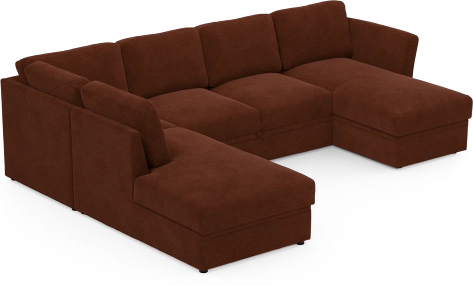 Öland - Bäddsoffa med divan vänster och schäslong höger - Orange