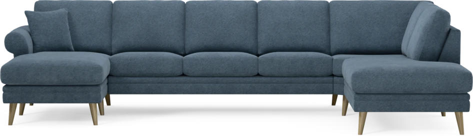 Eden - 3-sits soffa med schäslong vänster och divan höger - Blå