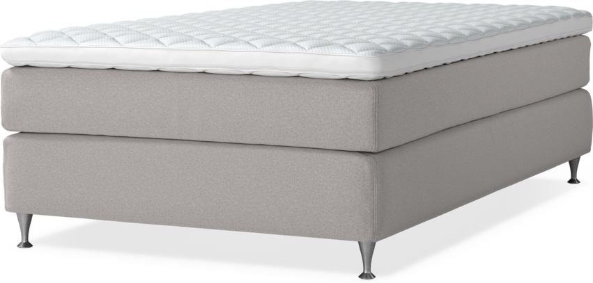 Delux Sense - Kontinentalsäng, enkelsäng 120 cm med bäddmadrass - Grå