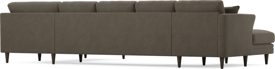 Eden - 3-sits soffa med schäslong vänster och divan höger - Brun