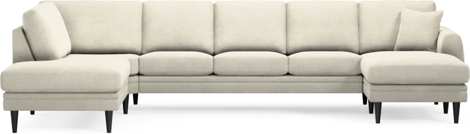 Eden - 3-sits soffa med divan vänster och schäslong höger - Vit