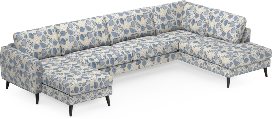Bridge - 3-sits soffa med schäslong vänster och divan höger - Blå