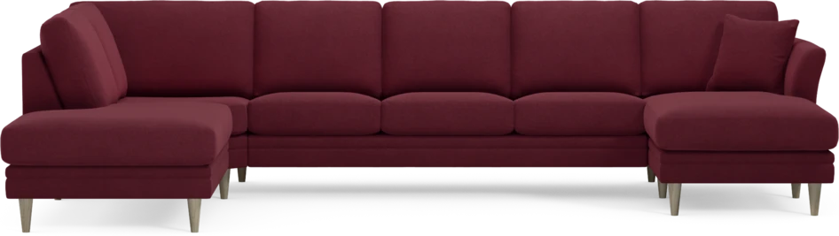 Eden - 3-sits soffa med divan vänster och schäslong höger - Röd