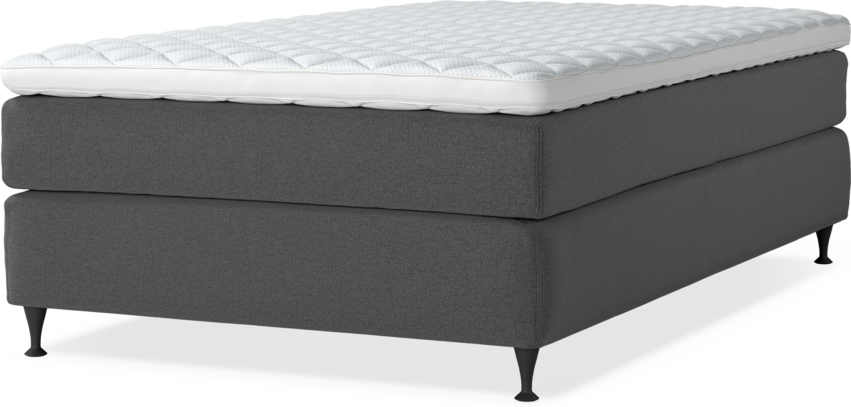 Delux Sense - Kontinentalsäng, enkelsäng 120 cm med bäddmadrass - Grå