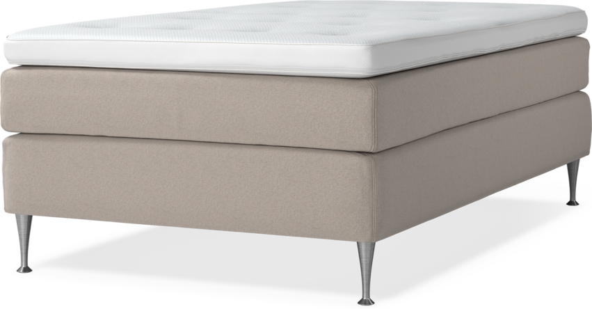 Delux Sense - Kontinentalsäng, enkelsäng 120 cm med bäddmadrass - Beige