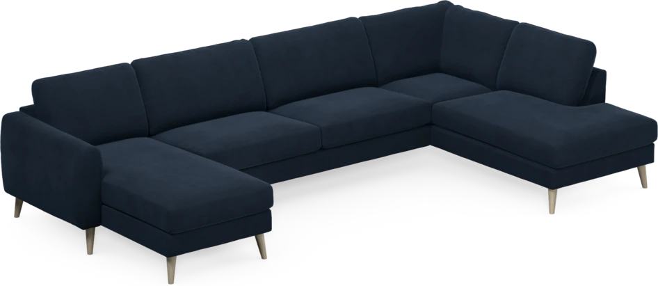 Bridge - 3-sits soffa med schäslong vänster och divan höger - Blå