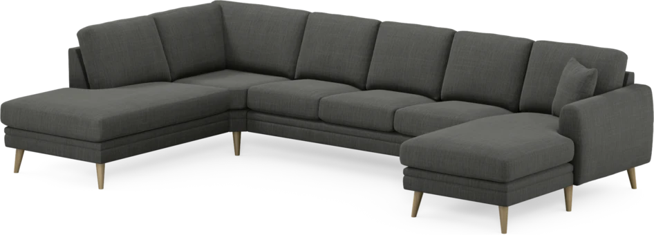 Eden - 3-sits soffa med divan vänster och schäslong höger - Grå