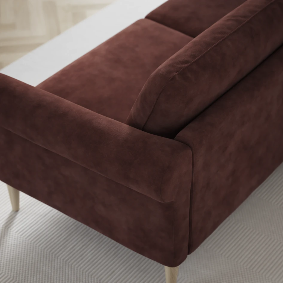 Bridge - 3-sits soffa med schäslong vänster och divan höger - Röd