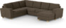 Friday - Hörnsoffa, 2+3-sits med schäslong höger - Brun