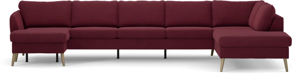 County - 4-sits soffa med schäslong vänster och divan höger - Röd