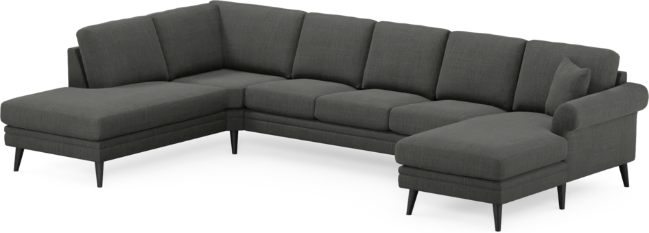 Eden - 3-sits soffa med divan vänster och schäslong höger - Grå