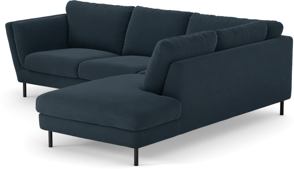 Madison Lux - 2-sits soffa med divan höger - Blå