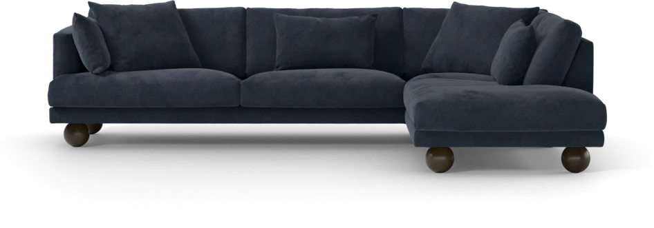 Harper - 3-sits soffa med divan höger - Blå