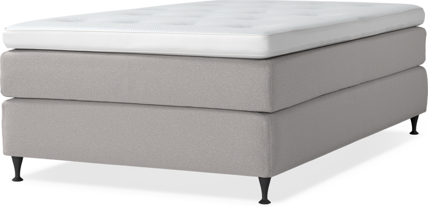 Delux Sense - Kontinentalsäng, enkelsäng 120 cm med bäddmadrass - Grå