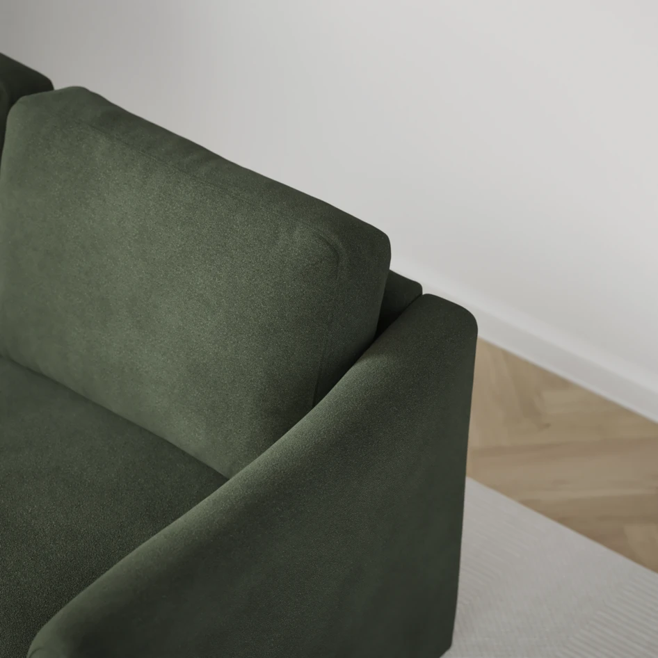 Öland - Bäddsoffa 3-sits, längsbäddad - Grön