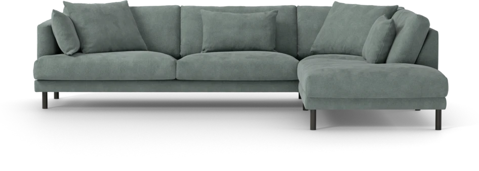Harper - 3-sits soffa med divan höger - Blå