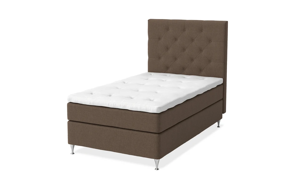 Sleep Delux - Kontinentalsäng, enkelsäng med bäddmadrass Sleep Delux vit - Brun