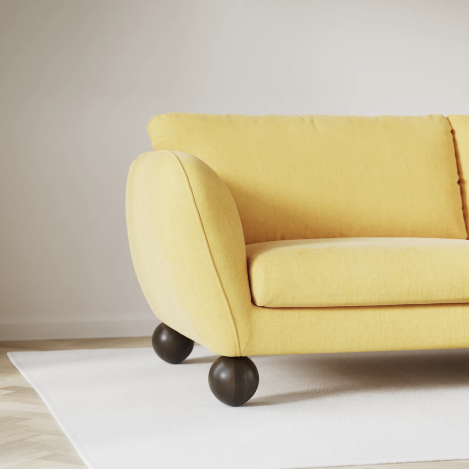 Madison Lux - 2-sits soffa med divan vänster och schäslong höger - Gul