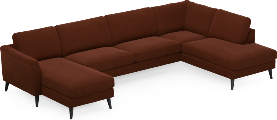Bridge - 3-sits soffa med schäslong vänster och divan höger - Orange