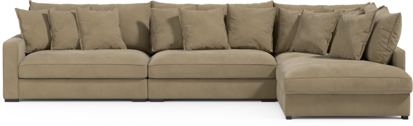 Rossi - 4-sits soffa med divan höger - Beige