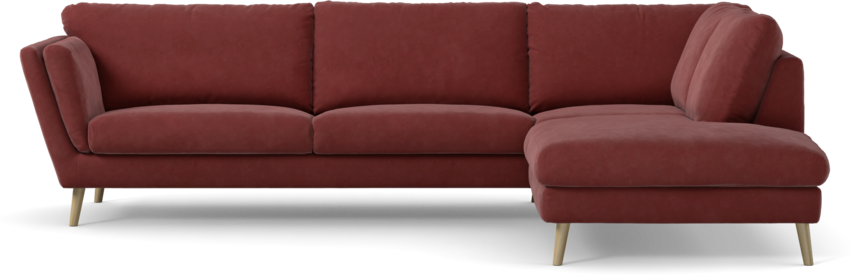 Madison Lux - 3-sits soffa med divan höger - Rosa