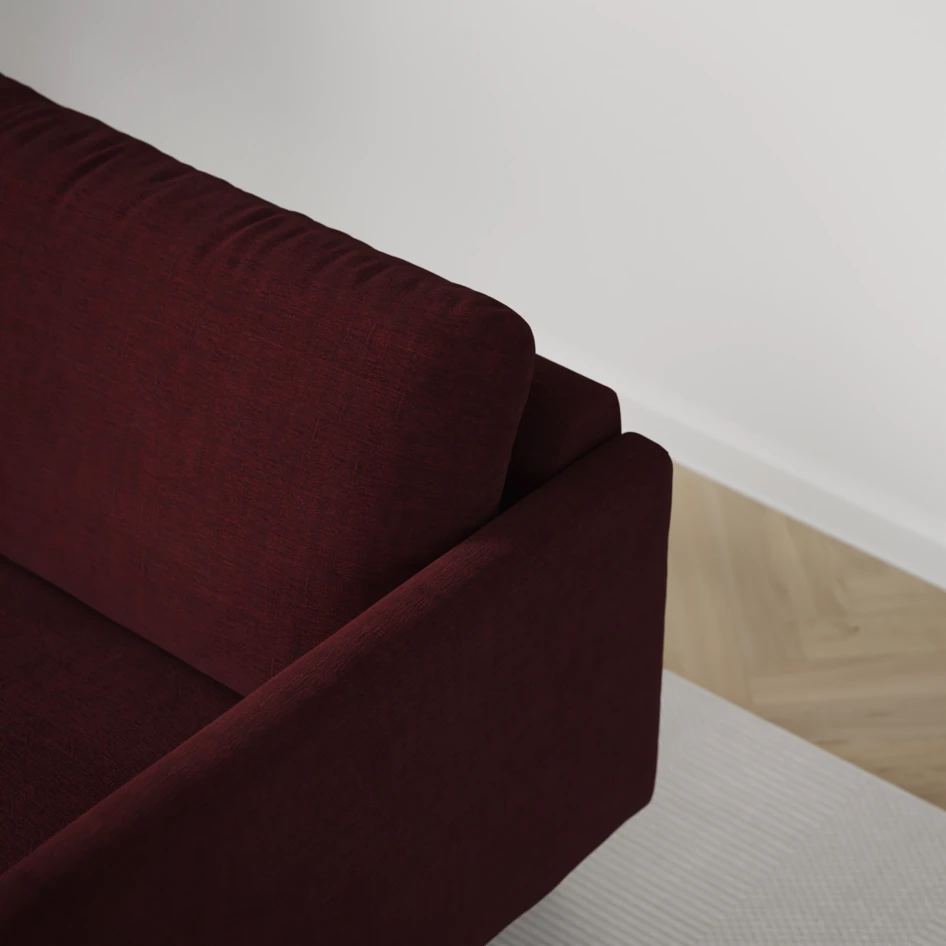 Madison Lux - 2-sits soffa med divan vänster och höger - Röd