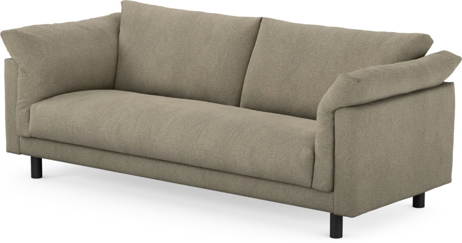 Cherrie - 3-sits soffa, hel dyna, fast klädsel - Grå