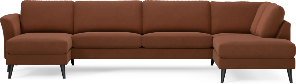Bridge - 3-sits soffa med schäslong vänster och divan höger - Orange