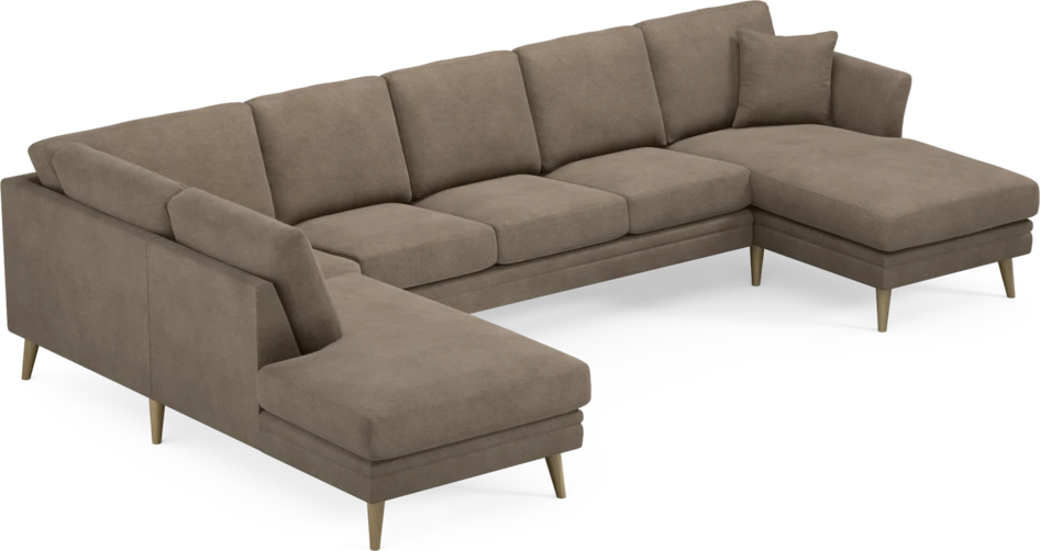 Eden - 3-sits soffa med divan vänster och schäslong höger - Brun