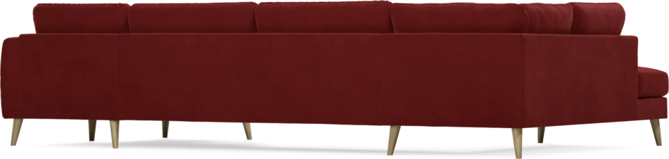 Bridge - 3-sits soffa med divan vänster och schäslong höger - Röd