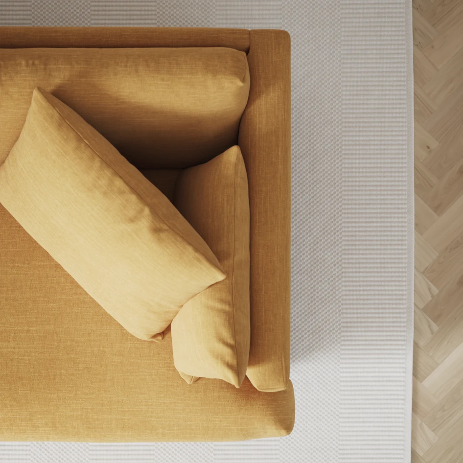Harper - 3-sits soffa, hel dyna - Gul