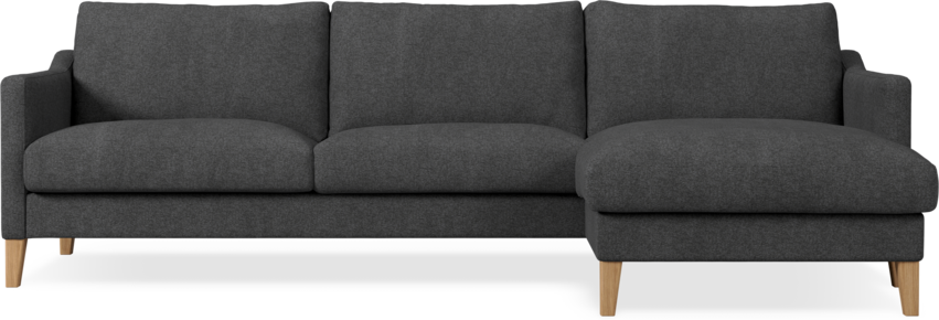 Winston - 3-sits soffa med schäslong, vändbar - Svart