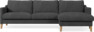 Winston - 3-sits soffa med schäslong, vändbar - Svart