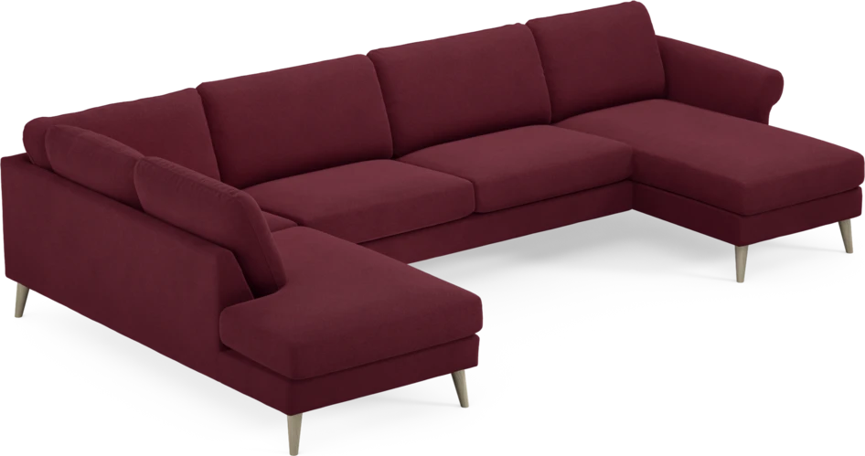 Bridge - 3-sits soffa med divan vänster och schäslong höger - Röd
