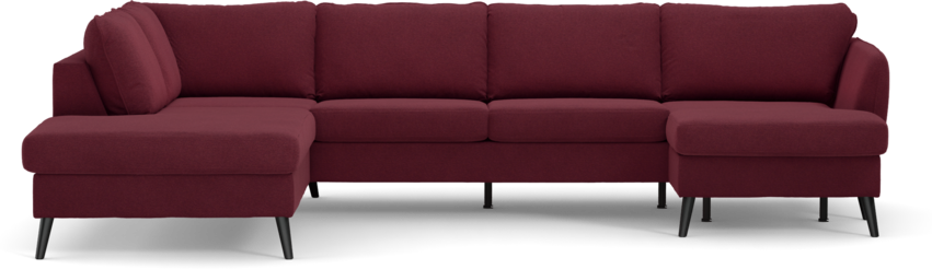 County - 3-sits soffa med divan vänster och schäslong höger - Röd