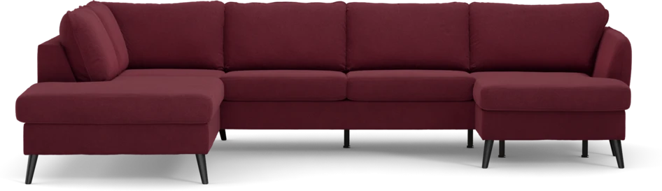 County - 3-sits soffa med divan vänster och schäslong höger - Röd