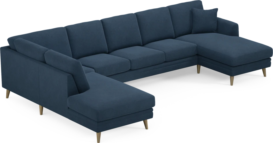 Eden - 3-sits soffa med divan vänster och schäslong höger - Blå