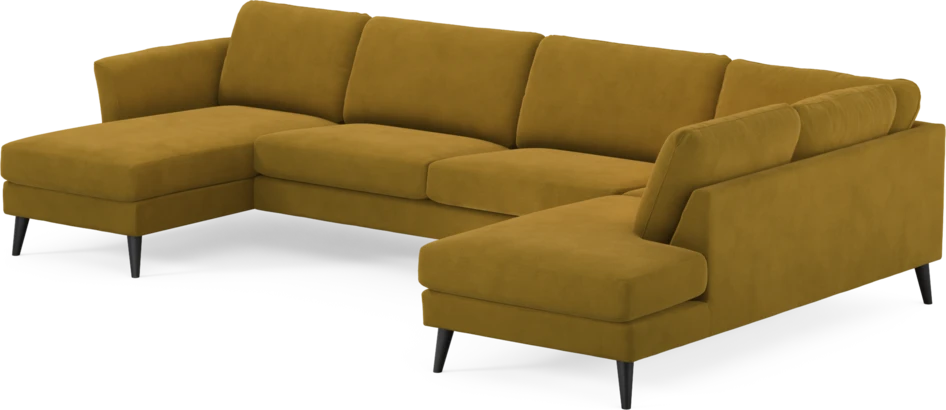 Bridge - 3-sits soffa med schäslong vänster och divan höger - Gul