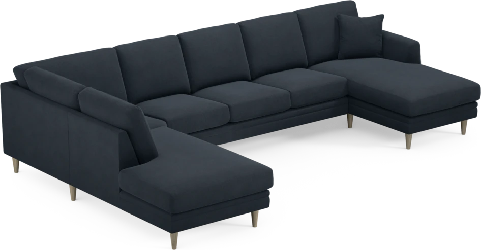 Eden - 3-sits soffa med divan vänster och schäslong höger - Blå